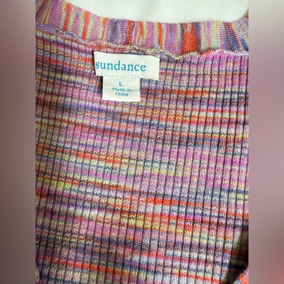 SUNDANCE  Multicolor V-Neck long sleeve wrap sweater size L - Picture 10 of 13